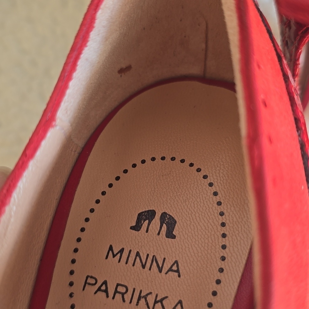 Minna Parikka Roseum Whimsical Red Heart Cutout Women's Leather Heels Sz.37 - Picture 5 of 16